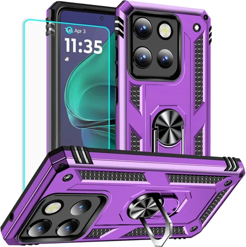 Miniatura 13 de Yiakeng Funda para Moto G Stylus 5G 2023, Motorola G Stylus 5G 2023 con protector de pantalla HD, fundas protectoras de grado militar con anillo