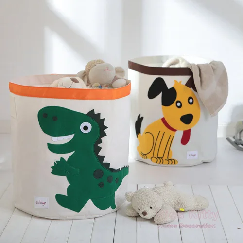 Miniatura 5 de Cesta de almacenamiento de lona plegable o organizador de juguetes para sala de juegos de niños, ropa, libros para niños, animales de peluche