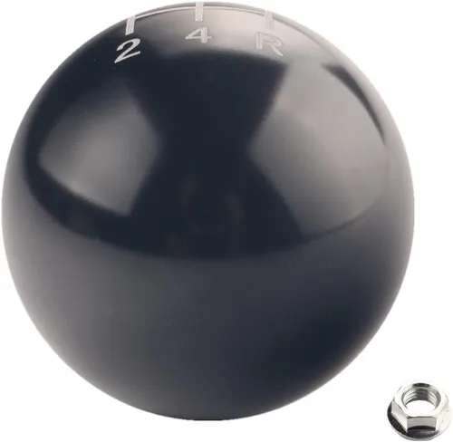 Miniatura 2 de Dewhel JDM Cabeza redonda para palanca de cambios de 5 velocidad tracción manual, pomo de palanca atornillable M10 x 1,5 en para Honda Acura, Negro