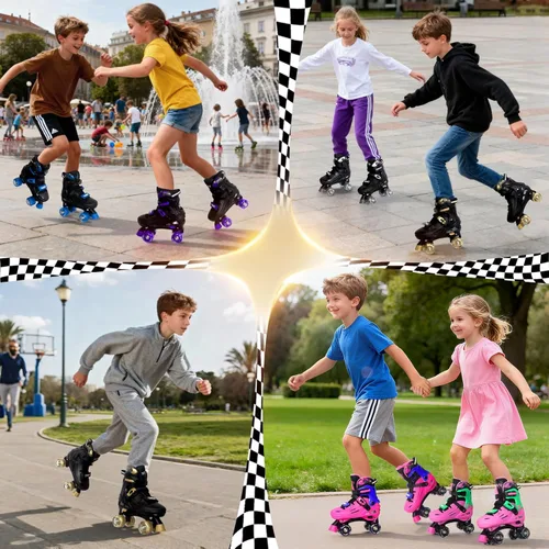 Miniatura 4 de Nattork - Patines ajustables para niños, chicos y chicas adolescentes de 4 a 16 años - Idea de regalo genial con diseño de auto de carreras