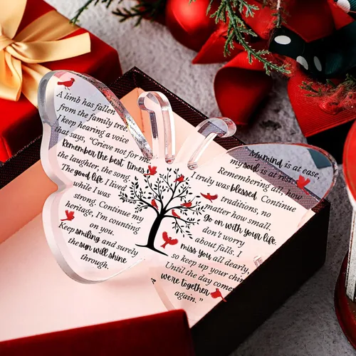 Miniatura 2 de Karenhi Regalos de Navidad cardenales rojos de 6 x 4 pulgadas, regalo conmemorativo de duelo por pérdida de un ser querido, decoraciones de Papá