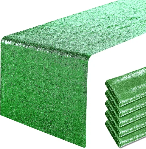 Miniatura 36 de Pufogu - Camino de mesa de lentejuelas brillantes de 12 x 72 pulgadas para fiestas de cumpleaños, decoración de bodas, despedidas de soltera