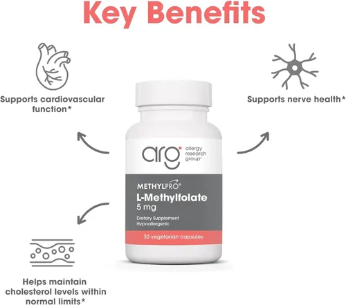 Miniatura 5 de MethylPro L-metilfolato 5 mg - L metil folato, suplemento de metilfolato para mujeres y hombres, vitamina B9 metilada (5-MTHF) para la salud
