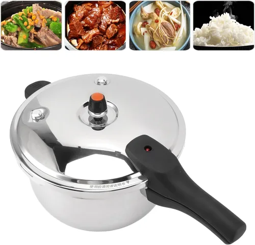 Miniatura 8 de Olla a presión de acero inoxidable, olla de cocción rápida con válvula de seguridad, diseño multifuncional, inteligente, universal para estufas