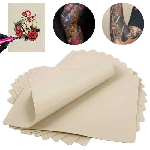 Miniatura 3 de Piel de práctica de tatuaje en blanco – Romlon 5 piezas de tatuaje de práctica de piel de 8 x 6 pulgadas, piel de tatuaje de doble cara Microblading