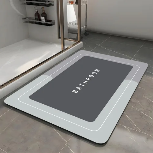 Miniatura 9 de Tapete de baño, de secado rápido, antideslizante, delgado, súper absorbente, tapete de baño, tapete de baño para suelo, bañera, tocador, tapete