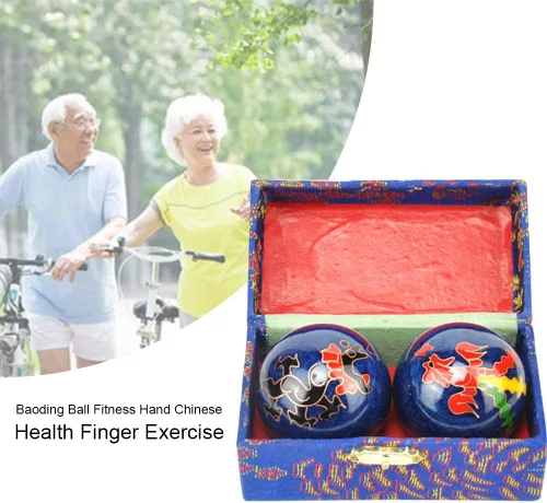 Miniatura 4 de Xiaokeis 2 pelotas de Baoding, bolas chinas para ejercicio de salud, balón de mano de masaje de meditación con caja, pelota de ejercicio de mano