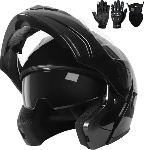 Miniatura 22 de Casco modular para motocicleta de adultos, con doble visera abatible, cara completa, aprobado por DOT para hombres, mujeres, moto, ATV, UTV, moto