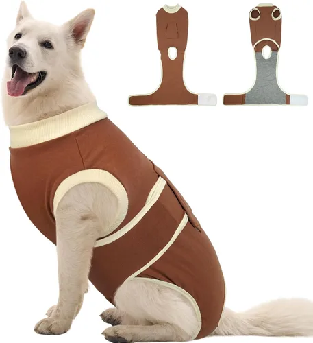 Miniatura 34 de Kuoser Traje de recuperación para perros, traje suave de esterilización para perros para recuperación de cirugía femenina, traje de recuperación