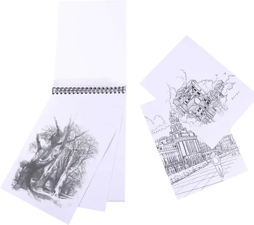 Miniatura 4 de Bachmore - Bloc de bocetos de 9 x 12 pulgadas (57 libras/3.00 oz), 100 hojas de cuaderno de bocetos encuadernado en espiral para artistas