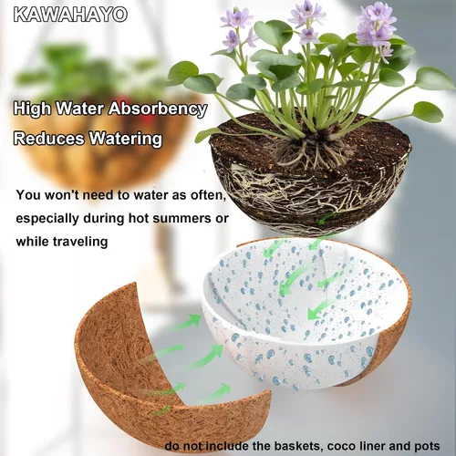 Miniatura 2 de Revestimiento de cesta colgante de autorriego para almacenamiento de agua para revestimiento de coco absorbe la alfombrilla de agua, dispositivo