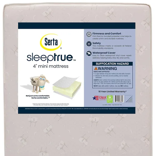 Miniatura 3 de Delta Children Serta SleepTrue Mini Colchón de Cuna y Juego de 3 Sábanas Bajeras Ajustadas para Mini Cuna de American Baby Company para Niños y Niñas