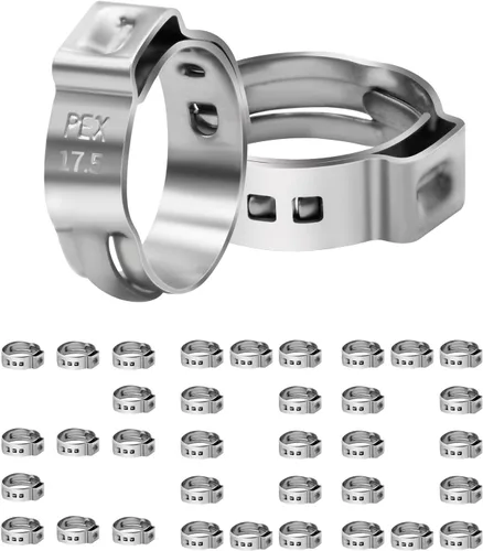 Miniatura 9 de Paquete de 200 abrazaderas PEX de 3/4 pulgadas, abrazaderas de manguera de oreja única de acero inoxidable 3/4" × 200