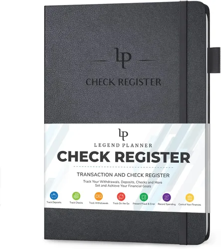 Miniatura 11 de Legend Planner Libro de registro de cheques - Libro contable para pequeñas empresas y uso personal - Registro de chequera para rastrear