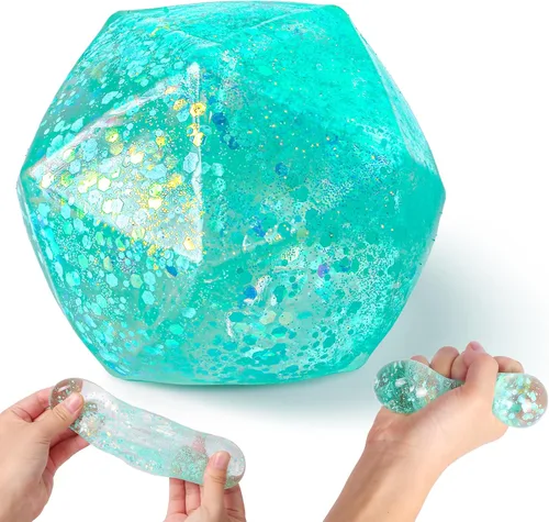 Miniatura 10 de Fidget Cube - Bola antiestrés, juguete sensorial de hielo para niños y adultos, alivio de la ansiedad, juguete para apretar azúcar de malta, juguete