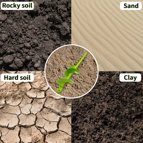 Miniatura 4 de TCBWFY Paquete de 4 brocas de taladro en espiral para jardín – Acero resistente de alta durabilidad, resistente a la corrosión – Perfecto