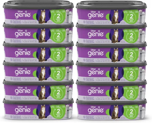 Miniatura 9 de Bolsas de recambio Litter Genie 14 pies (Paquete de 1) Tecnología de múltiples capas de barrera de olores Un cartucho cuadrado de recambio dura