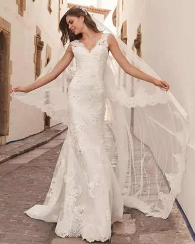 Miniatura 4 de Cadoly Vestido de baile de encaje para novia 2022 vestidos de boda para novia con mangas
