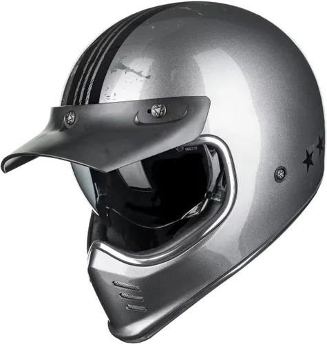 Miniatura 9 de ILM Cascos de motocicleta de cara completa vintage para adultos y hombres, compatible con ciclomotor, cuatrimoto, crucero, scooter, DOT ECE