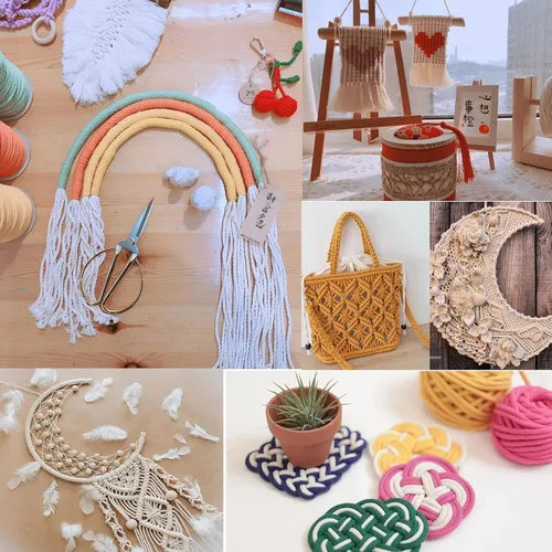 Miniatura 5 de Cordón de algodón para macramé, hilo torcido de 4 capas, cuerda de algodón natural, suministros perfectos de macramé, para hacer soportes colgantes