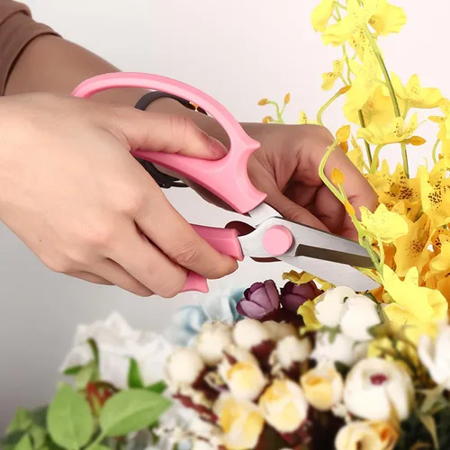 Miniatura 2 de Tijeras de jardinería de hoja afilada púrpura de acero de aleación para cortar flores, recortar plantas de patio, floristería, setos de hierbas