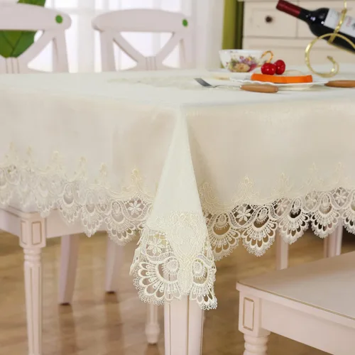 Miniatura 2 de Mantel rectangular de encaje para verano, otoño, decoración de flores, mantel de macramé para comedor, fiesta de cocina, al aire libre, cena