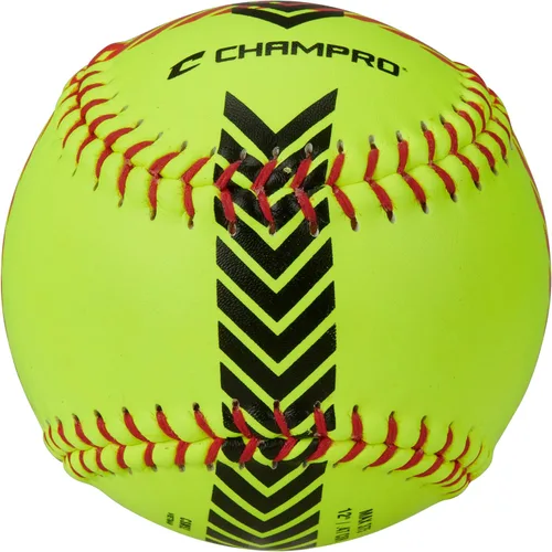 Miniatura 3 de Champro Juego de softbol de entrenamiento a rayas (amarillo óptico, 12 pulgadas)