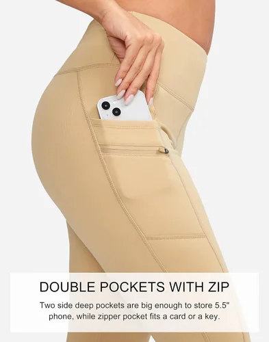 Miniatura 4 de G Gradual Leggings de invierno con forro polar para mujer, con bolsillos, resistentes al agua, cintura alta, pantalones térmicos cálidos