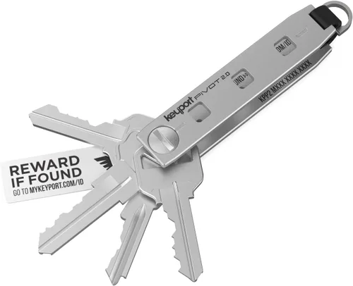 Miniatura 9 de Keyport Pivot 2.0 Organizador de Llaves - Porta Llaves EDC con Accesorio para Llavero de Coche y Servicio de Encontrado y Perdido - Aluminio, Rojo