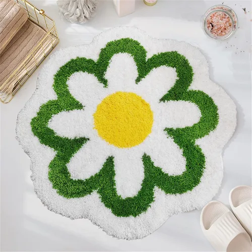 Miniatura 6 de YRXRUS Alfombra de baño de flores, alfombra de baño azul, tapetes de baño de belleza, alfombra de baño de microfibra ultrasuave, alfombra de flores