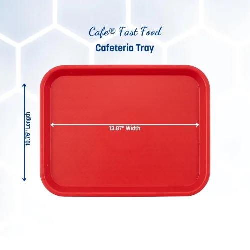 Miniatura 3 de Carlisle FoodService Products Bandeja para cafetería, bandeja de comida rápida para restaurante o uso comercial, 10 x 14 pulgadas, 24 unidades, Rojo