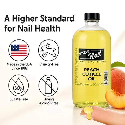 Miniatura 7 de PRONAIL - Aceite revitalizante de cutículas para uñas, melocotón, 16 onzas, fuerza profesional, pedicura y manicura, hidrata y fortalece uñas