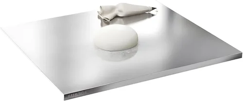 Tablas de cortar de acero inoxidable para cocina, tablas de cortar de acero inoxidable 304 con borde y almohadilla antideslizante de silicona para