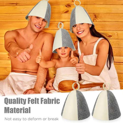 Miniatura 4 de Jiuguva Sombreros de sauna de lana, sombreros rusos para sauna, sombreros de sauna para mujeres, accesorios de ducha de sauna