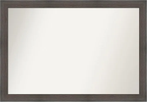 Miniatura 266 de Amanti Art Espejo de pared personalizado no biselado (24 x 27 pulgadas), marco estrecho de nogal chipre - varios tamaños personalizados - Espejo