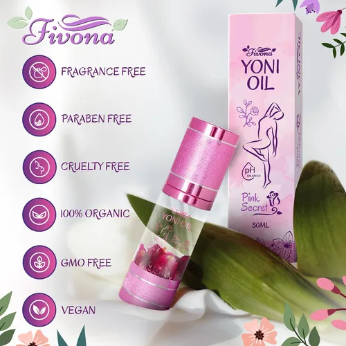 Miniatura 8 de Fivona Yoni Oil Natural pH equilibrado para el cuidado femenino calmante - Mezcla de aceites esenciales - Mezcla de aceites hidratantes para control