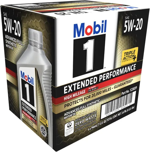 Miniatura 2 de Mobil 1 aceite de motor sintético completo de alto kilometraje de alto rendimiento extendido, 5W-20, 1 cuarto de galón (paquete de 6)