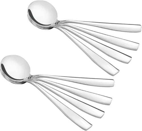 Miniatura 7 de Cucharas de sopa de 16 piezas, cucharas redondas de acero inoxidable para caldo