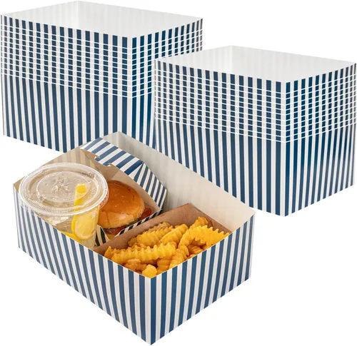 Miniatura 19 de Restaurantware Bio Tek - Bandejas de hamburguesas de 8.4 x 6 x 3.5 pulgadas, 100 bandejas de papel desechables para alimentos, bandejas de papel