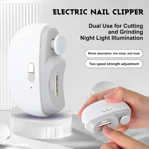 Miniatura 2 de Cortaúñas eléctrico para personas mayores, 3 en 1, cortaúñas automático eléctrico con luz LED y almacenamiento de clips, recortadora de uñas