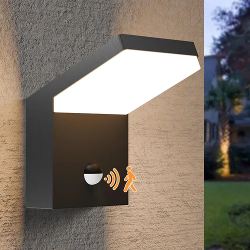Miniatura 11 de Lámpara de pared para exteriores, sensor de movimiento, lámpara LED de montaje en pared, moderna lámpara de iluminación exterior de aluminio