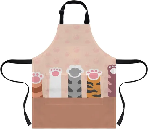 Miniatura 10 de doginthehole Delantal para niños con bolsillo para niños y niñas, delantales de chef ajustables con 2 bolsillos para cocinar, pintar
