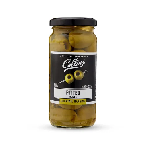 Miniatura 7 de Collins Aceitunas sin hueso: guarnición popular para cócteles, martinis sucios, ensaladas, bandejas de queso, embutidos, aperitivos, 4 onzas