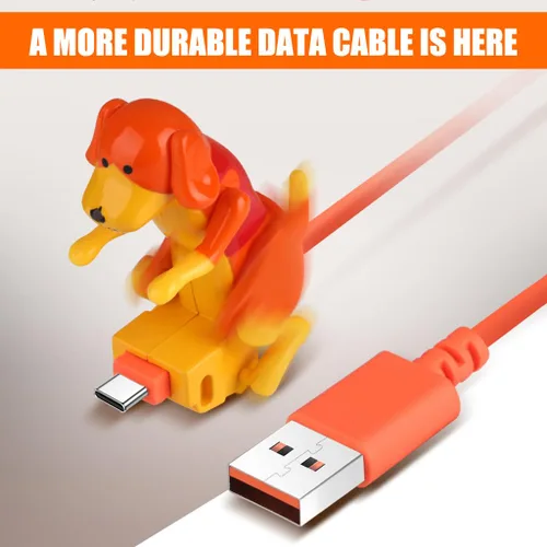 Miniatura 3 de Funny Dog - Cable de carga USB de 4 pies para Android (cable Android, naranja)