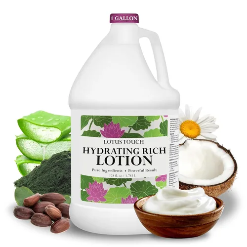 Miniatura 7 de Lotus Touch Loción de masaje hidratante rica - Aceites de jojoba y coco 100% puros más extractos de hierbas - Sin perfume - Max Glide, rica