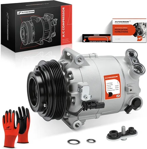 A-Premium Compresor de Aire Acondicionado AC con Embrague Compatible con Chevrolet Equinox 2016-2017, Impala 2014-2015, Malibu 2013-2016, GMC