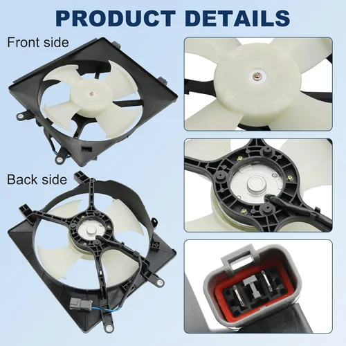 Miniatura 3 de Reemplazo del conjunto del ventilador de refrigeración del radiador del condensador de CA A/C para Honda Civic 2001-2005 HO3113114 620-220 610380