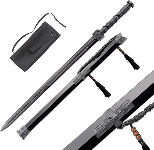 Espada Han China de Polipropileno de Alta Resistencia con Cuchillo Samurái de Entrenamiento, Espada de Entrenamiento (Espada Han con Patrón de