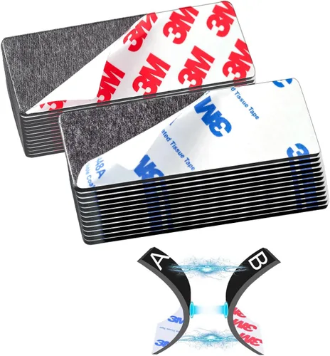 A+B Paired Adhesive Magnetic Tape, Precut (3 in x 1 in x 16 Pack/ 8 Pairs) Flexible AB Magnets Strips for DIY Closure Craftings, a b Magnet Match to