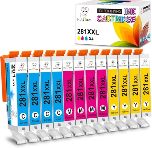 Miniatura 8 de Miss Deer CLI-281XXL Paquete de 6 colores de tinta compatible con cartuchos de tinta Canon 281, funciona para Canon Pixma TS6120 TS8120 TR7520